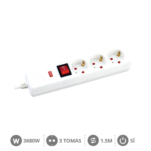 Bloco com proteção de 3T + Int. (3x1.5mm) 1,5M Blanca
