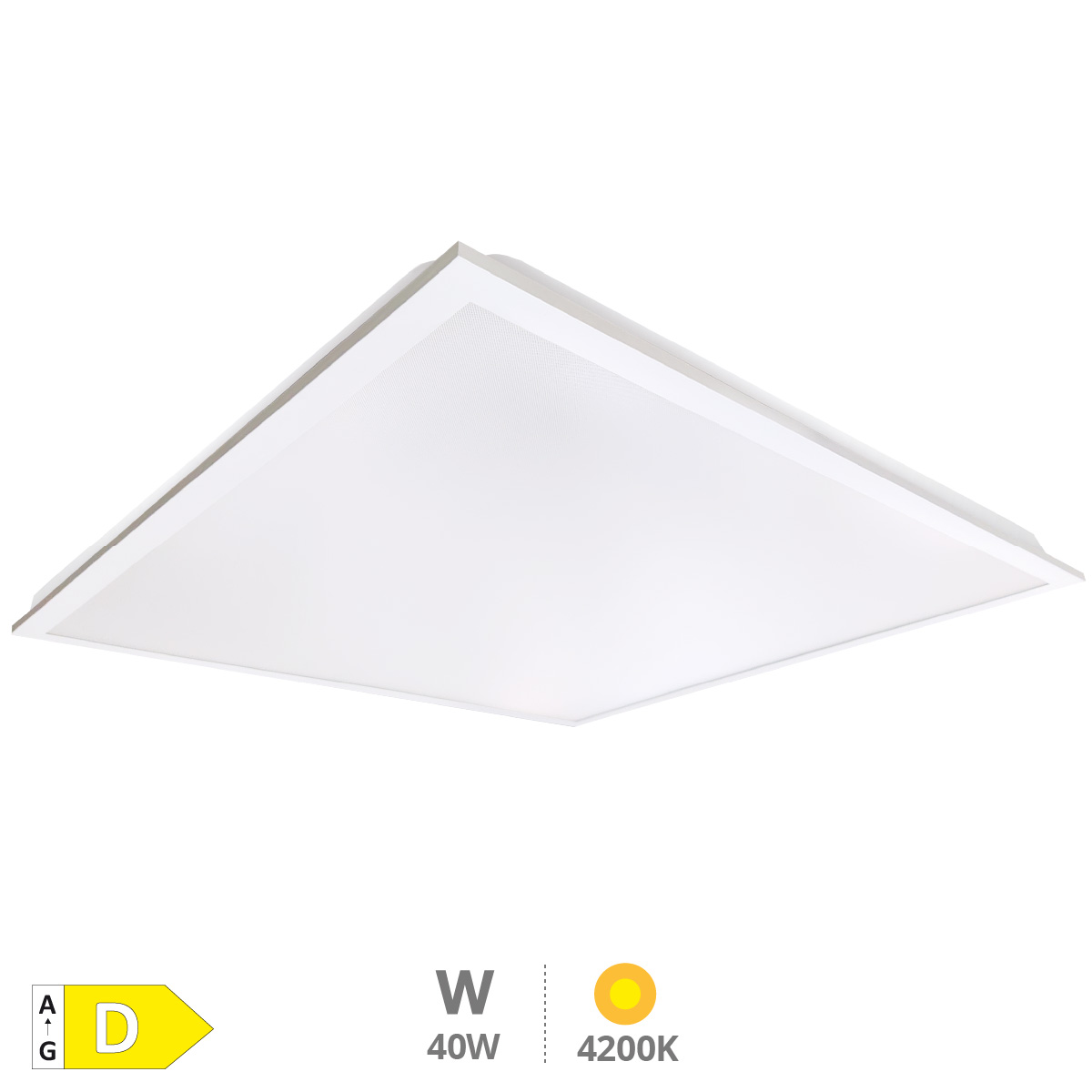 Lubuko LED recessed backlit panel 40W 4200K UGR&lt;19 60x60cms. White - PRO-LINE