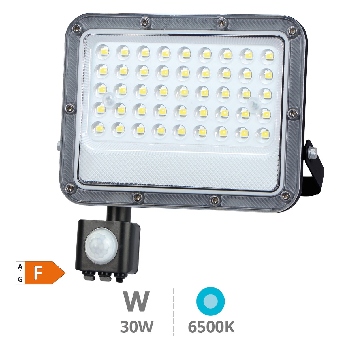 Belinta Projecteur aluminium LED avec détecteur 30W 6500K IP65 noir
