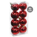 [204635011] Pack 8 bolas Navidad 8cm ACABADO BRILLO ROJO