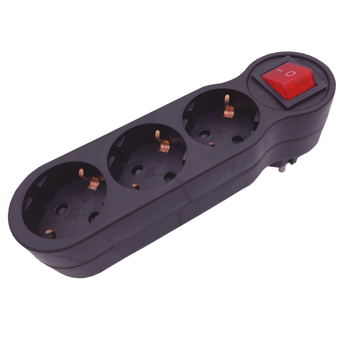 Black 3 way adapter with switch