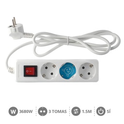 [000000009] Base multiple 3T + Int. (3x1.5mm) 1,5M Blanca