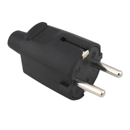 [000200059] Ficha bipolar entrada cabo reta 4,8 mm Negro