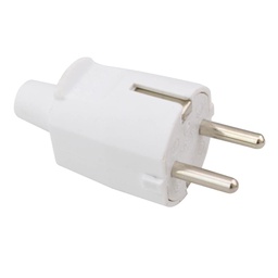 [000200198] Ficha bipolar entrada cabo reta 4,8 mm Branco