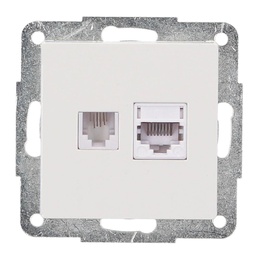 [000201016] RJ45 +RJ11 socket (8p8c) 56x56