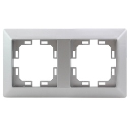 [000201036] 2 gang cover frame Silver