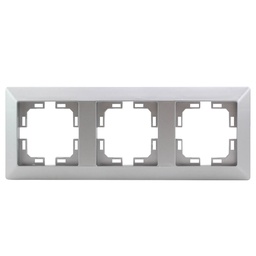 [000201039] Enjoliveur à encastrer pour 3 modules/renfoncements Argent mat