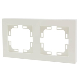 [000201042] 2 gang straight cover frame White