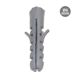 [000301305] Bag of 100 nylon screw anchors Gray 6mm