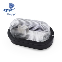 [000700645] Aplique ovalado plástico liso, E27 60W 230V Negro