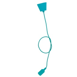 [000702184] Porte-lampe silicone E27 câble textile 1M - Turquoise