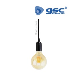 [000704712] Porte-lampe suspendu E27 plastique 1M - Noir