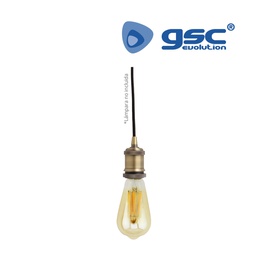 [000704714] Porte-lampe suspendu laiton E27 1M noir