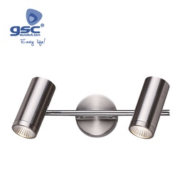 [000705204] Linear double spotlights GU10 Max.60W Niquel satin
