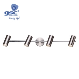 [000705206] Linear quadruple spotlights GU10 Max.60W Niquel satin