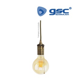 [000705239] Suporte de lâmpadas pendente String E27 1 m Níquel fosco