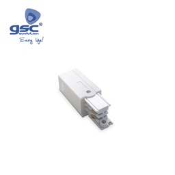[000705289] Conector inicial esquerdo 3 vias para foco de carril LED Branco