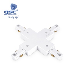 [000705286] Conector cruzado 3 vias para foco de carril LED Negro