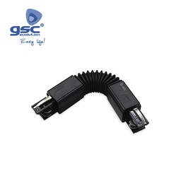 [000705288] Conector flexível 3 vias para foco de carril LED Negro