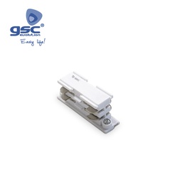 [000705308] Conector reto 3 vias curto para foco de carril LED Branco
