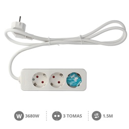 [000800058] 3 way socket Mega Serie (3x1.5mm) 1,5M wire