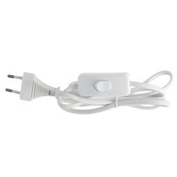 [001100236] Cabo de ligação plano com interruptor (2 x 0,75 mm) 1,5 m Branco