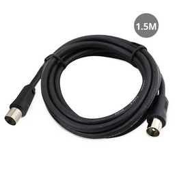 [002600914] Cabo coaxial 3C2V Macho para Fêmea Negro/1,5 m