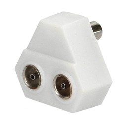[002600939] TV distributor in triangle 1 male to 2 females 9.5mm