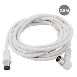 [002602971] Rallonge coaxiale TV coudée Blanche 2,5M