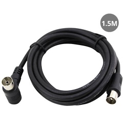 [002602972] Prolongador coaxial TV angular Negro 1,5 m