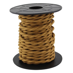 [003902983] Cabo têxtil 10 m (2 x 0,75 mm) trançado Amarelo