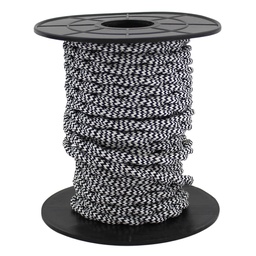 [003902986] Cabo têxtil 10 m (2 x 0,75 mm) trançado, Preto/Branco