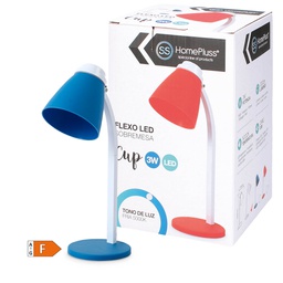 [008000686] Lampe de bureau à bras articulé avec câble USB 3 W bleue