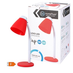 [008000687] Lampe de bureau à bras articulé avec câble USB 3 W rouge