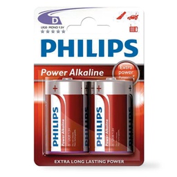 [009000314] Pilha alcalina PHILIPS LR20 (D) Blister 2 un.