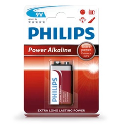 [009000315] Pilha alcalina PHILIPS 9V Blister 1 un.