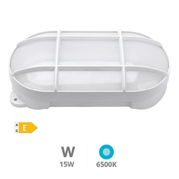 [200205001] Aplique LED ovalado Cercis con rejilla 15W 6500K Blanco