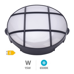 [200205007] Aplique LED redondo Oxalis con rejilla 15W 6500K Negro