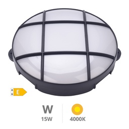 [200205006] Aplique LED redondo Oxalis con rejilla 15W 4200K Negro