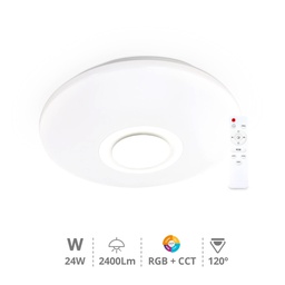 [203620001] Plafon teto inteligente Paris com alto-falante 24 W RGB 3000–6500 K ajustável