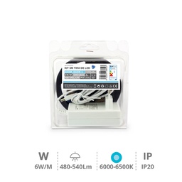 [204020001] 5M Kit LED strip 6W/M 6000K-6500K IP20