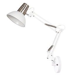 [204200027] Lampe à bras articulé murale Zulu E27 Blanche