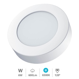 [201005020] Downlight superficie LED redondo Bogur 6W 6500K Blanco