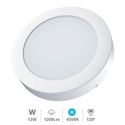 [201005022] Downlight superficie LED redondo Bogur 12W 6500K Blanco