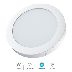[201005026] Downlight superficie LED redondo Bogur 24W 6500K Blanco