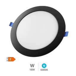 [201000064] Downlight à encastrer LED rond Belur 18 W 6500K Noir