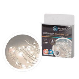 [204805023] Grinalda com fio LED 1,9 m 2 x AA Luz fria