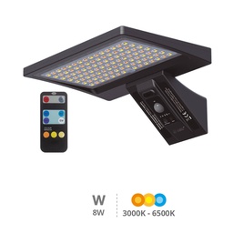 [200210019] Applique solaire LED Ganda avec détecteur de mouvement et crépusculaire 8W 3000 - 4200 - 6000K