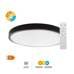 [203605072] Plafon teto LED Andra redondo 24 W 3000 K a 6500 K IP44 regulável Negro
