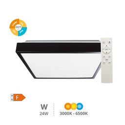 [203605076] Plafonnier LED Andra carré 30 W 3000K à 6500K IP44 réglable noir